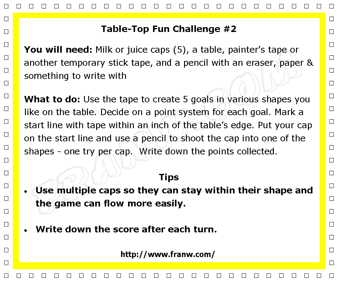 Table-Top Fun – FranW.com